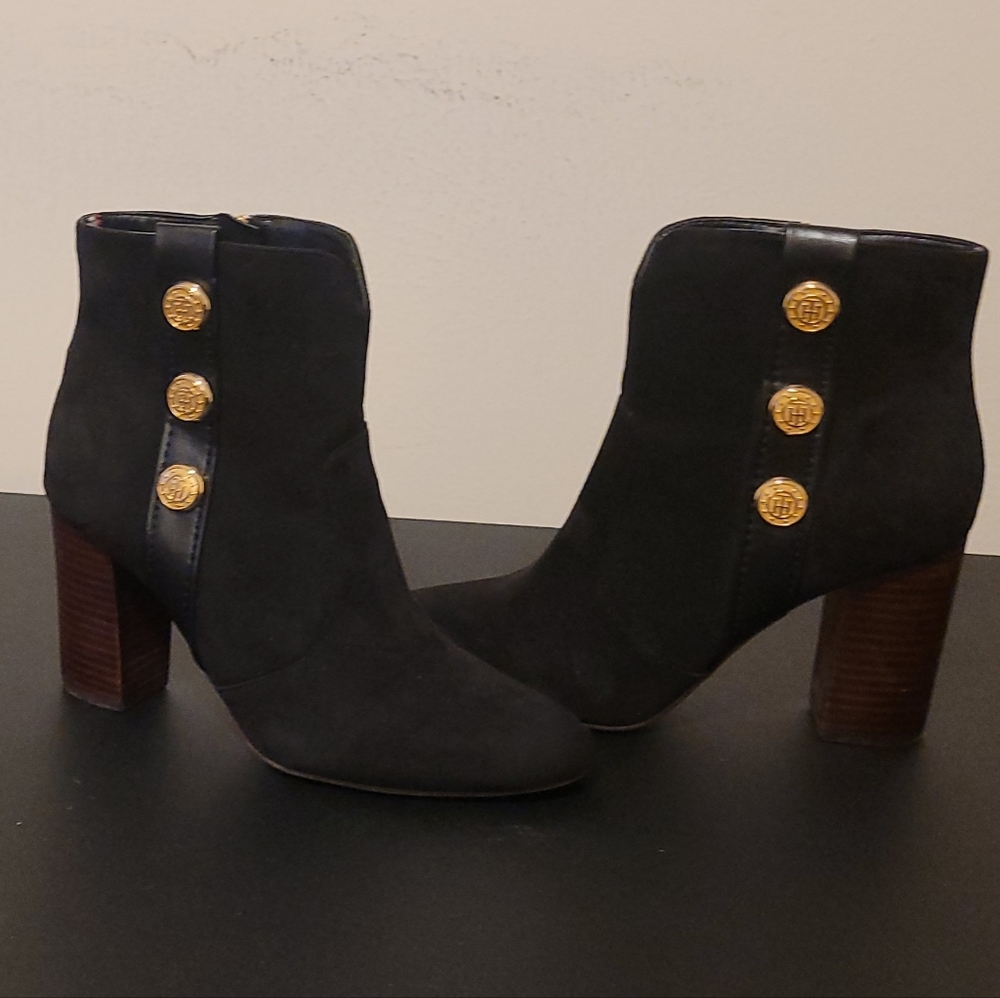 Tommy Hilfiger BlackSuede Ankle Boots